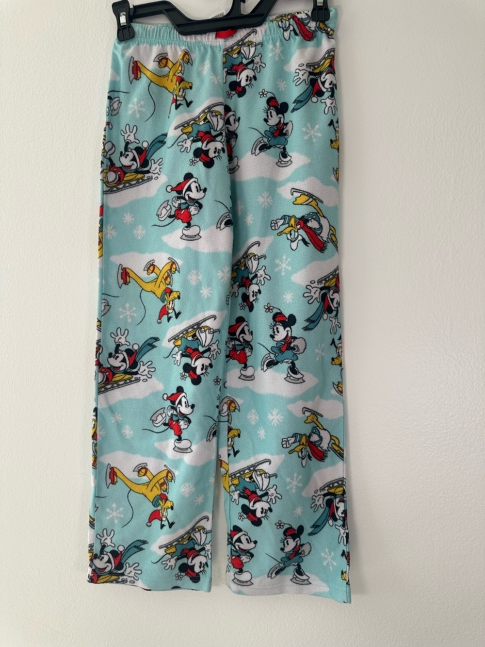 Disney 100 Mickey Pluto Christmas Pajamas Set Kids Size 10 Fleece Blue - Picture 6 of 7